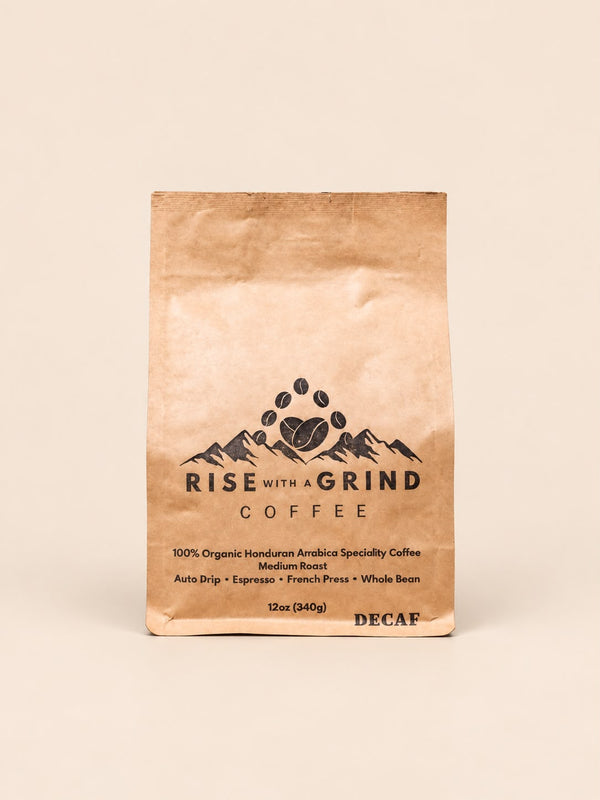 Rise With A Grind Organic Honduran Decaf Coffee, 12 oz bag